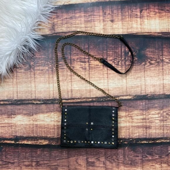 Handbags - RELISTED  Black Studded Crossbody Purse Wallet Chain Strap